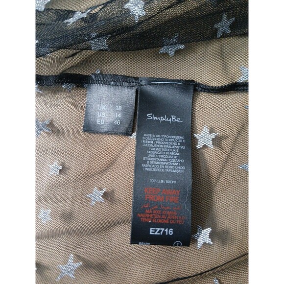 Simply Be Mesh Midi Duster Size 14 Black Celestial Whimsy Goth Fairy Romantic - Picture 2 of 5